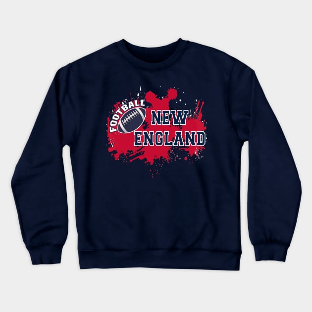 New England Football Retro Vintage Boston For Game Day Crewneck Sweatshirt by Hong Lien 